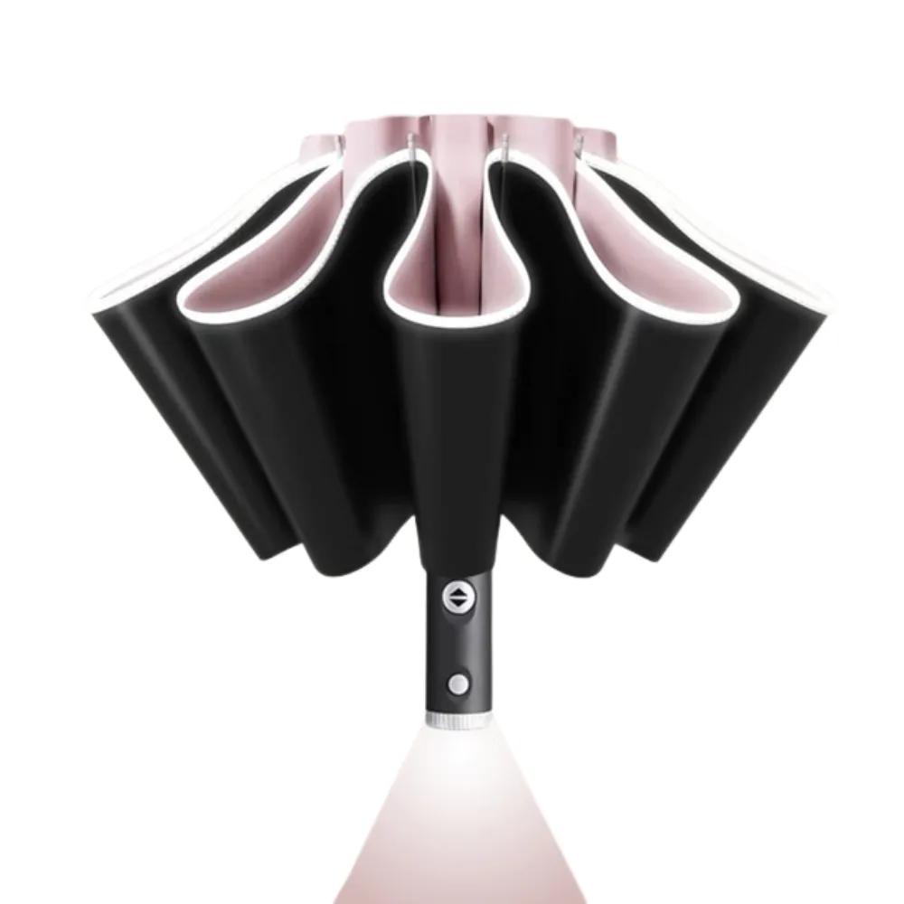 Automatic UV umbrella with LED flashlight reflective