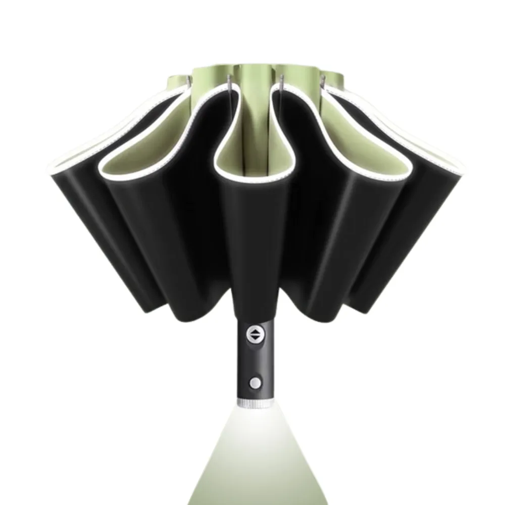 Automatic UV umbrella with LED flashlight reflective