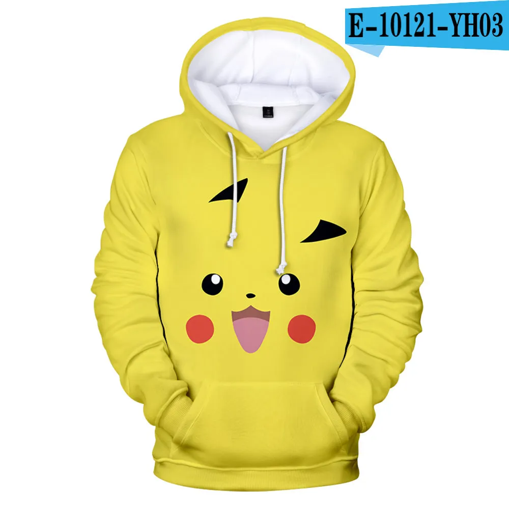 Autumn 3D Anime Pokemon Hoodies Men Women Hoodie Children Sweatshirts 3D Pokemon Hooded  boys girls Anime Kids Casual pullovers