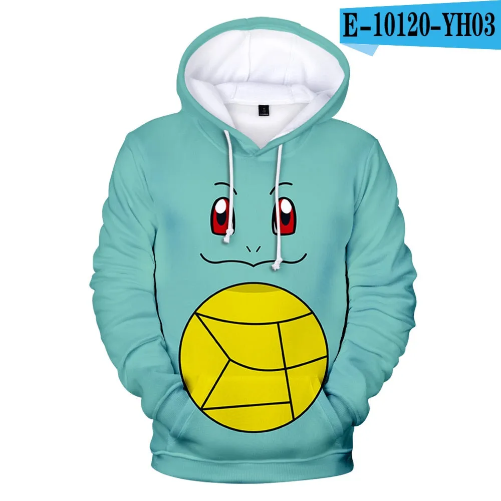 Autumn 3D Anime Pokemon Hoodies Men Women Hoodie Children Sweatshirts 3D Pokemon Hooded  boys girls Anime Kids Casual pullovers