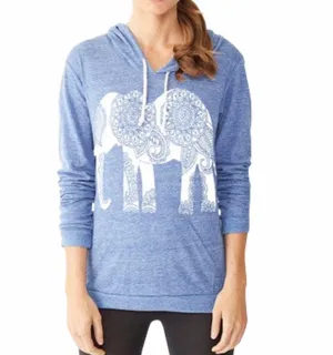 Autumn Сasual Women's Hooded Sweatshirt With A Picture The Elephant