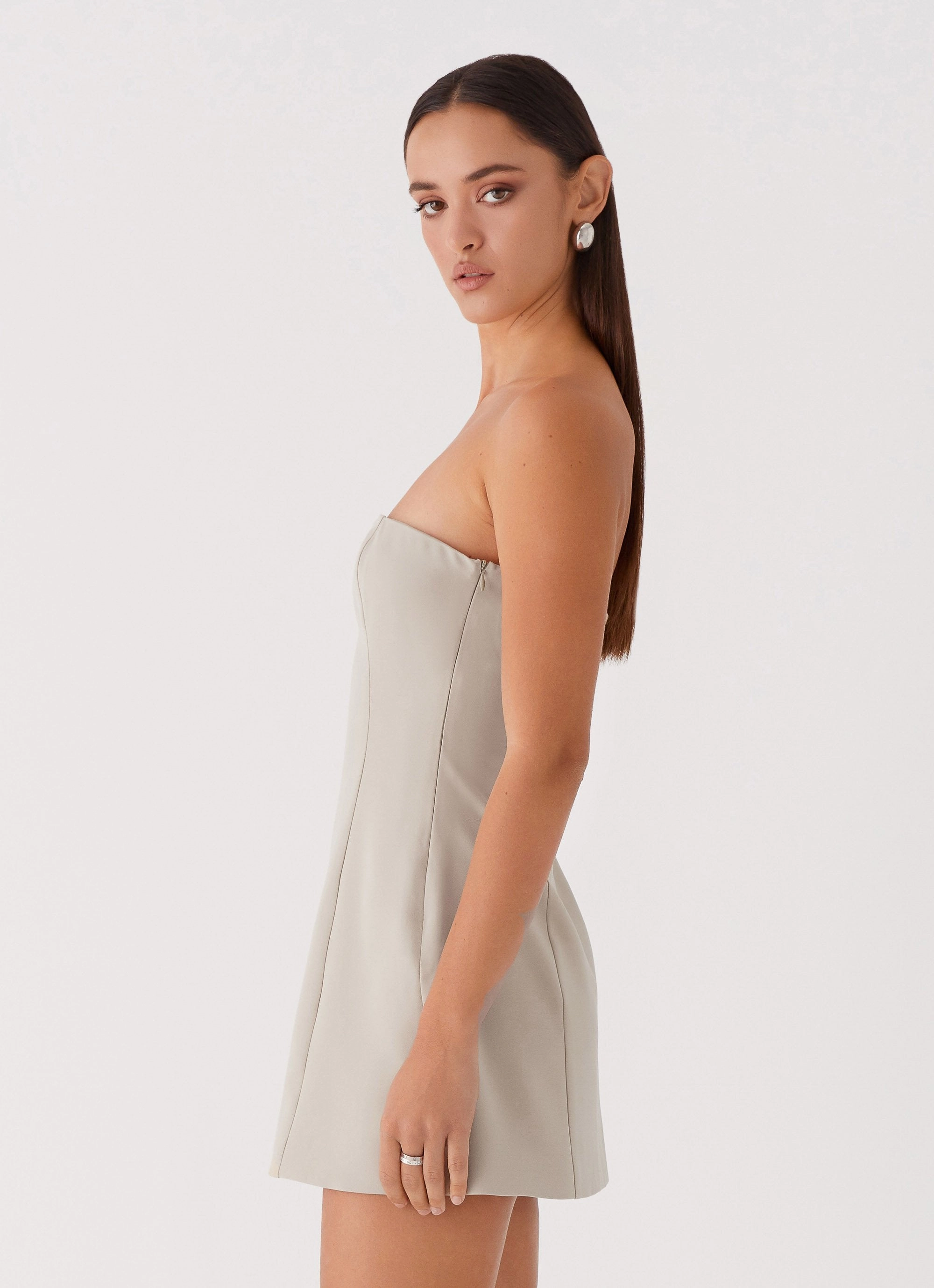 Ayanna Strapless Mini Dress - Beige Smart And Comfortable