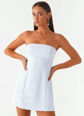 Mature Glam Ayanna Strapless Mini Dress - Blue