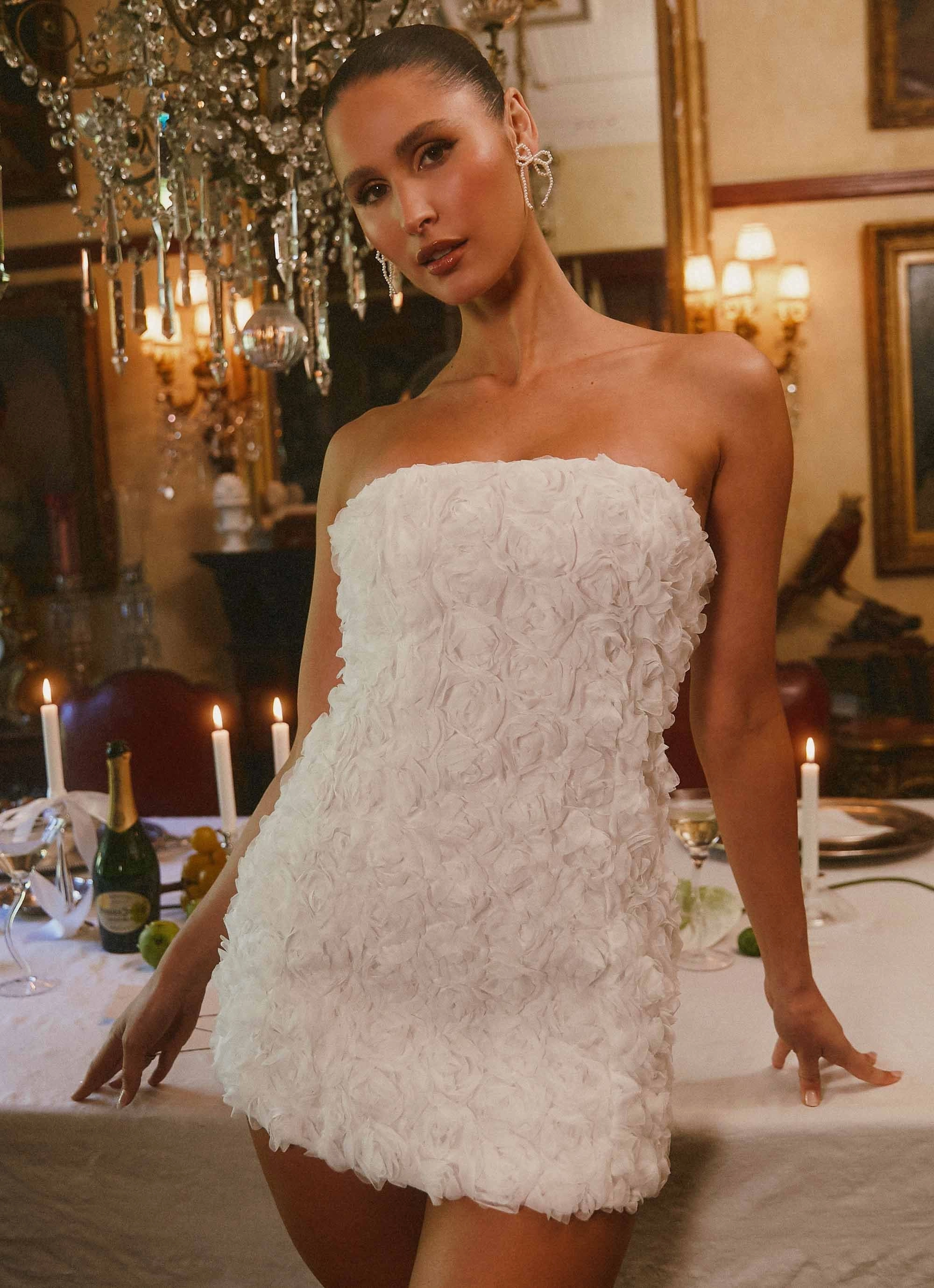 Ayanna Strapless Mini Dress - White All-day Comfort