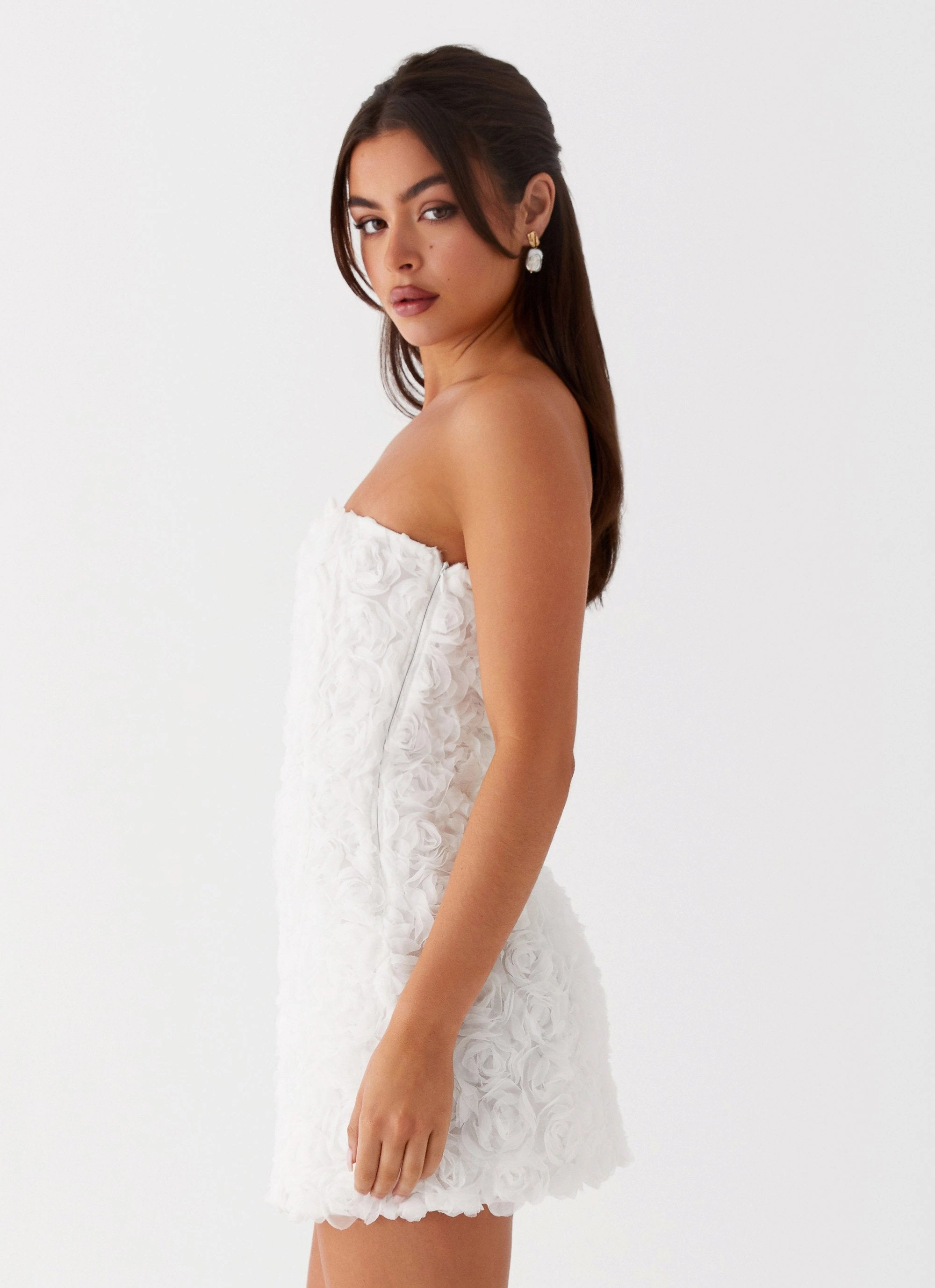 Ayanna Strapless Mini Dress - White Travel Staple
