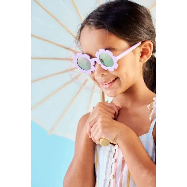 Babiators Polarized Flower Irresistible Iris Lavender Mirrored Lens Kids Sunglasses