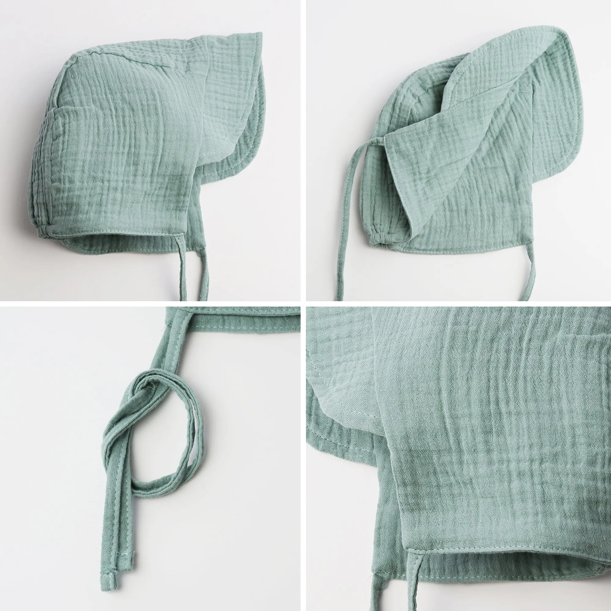 Baby Brimmed Muslin Bonnet UPF 50  Sun Hat | Mint