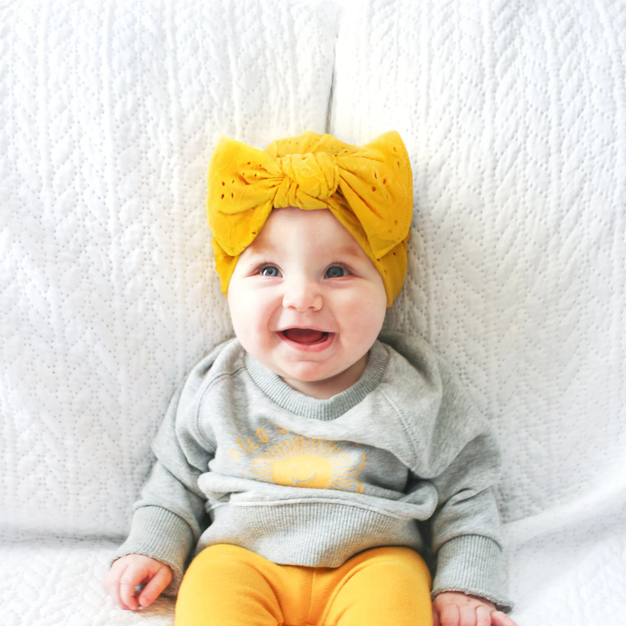 Baby Eyelet Turban Hat Headband | Red