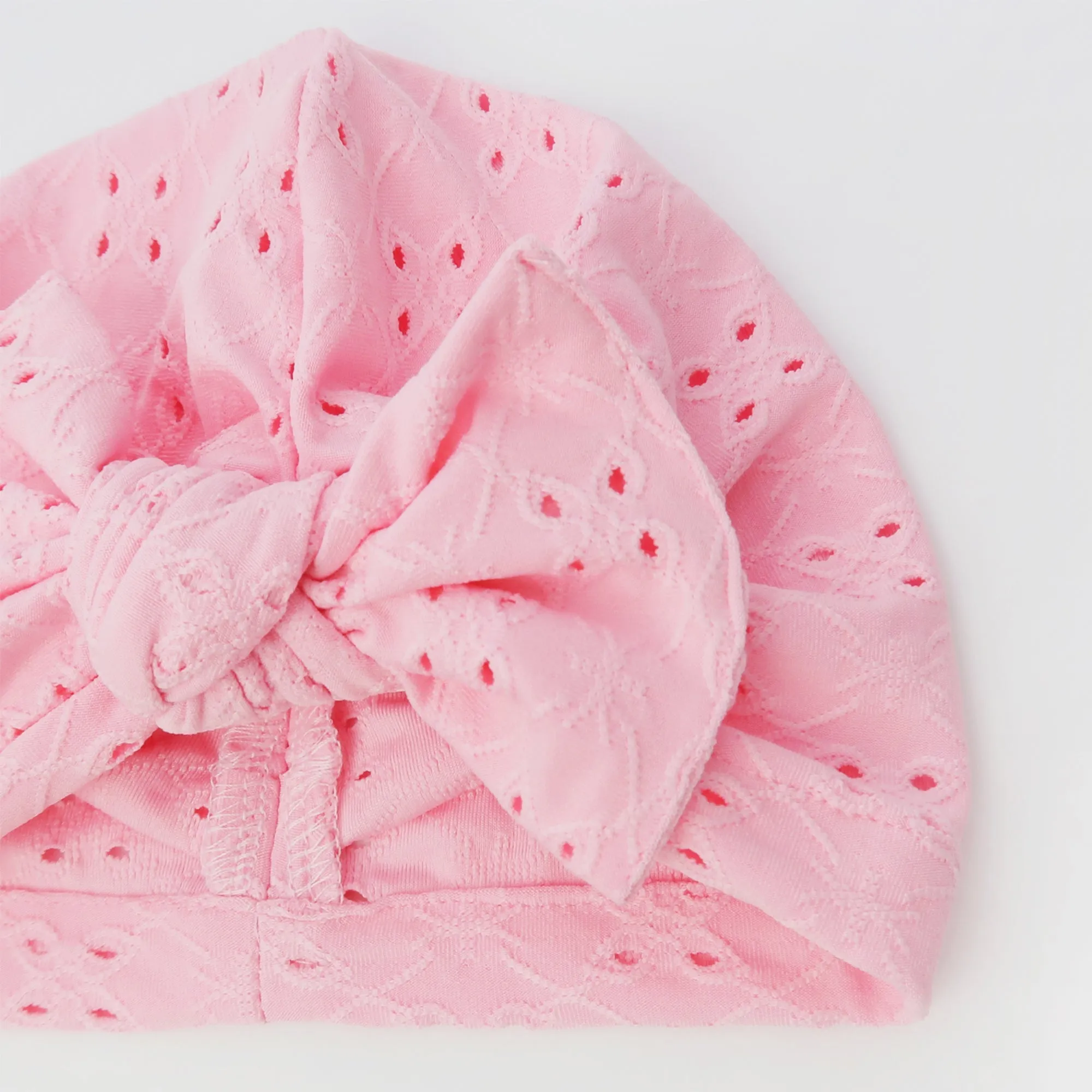 Baby Eyelet Turban Hat Headband | Red