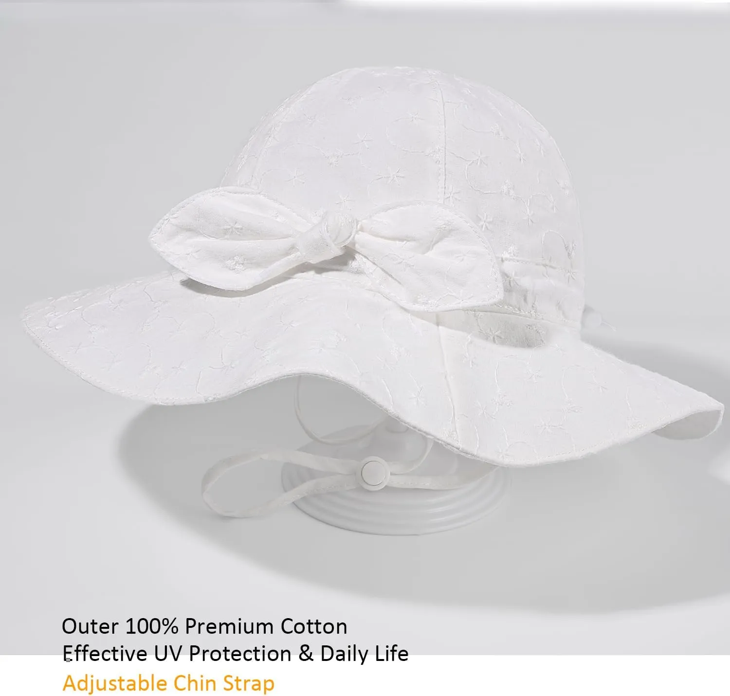 Baby Girl Sun Hat Summer Foldable Beach Hats with UPF50  Sun Protection Wide Brim Toddler Bucket Hat Cap