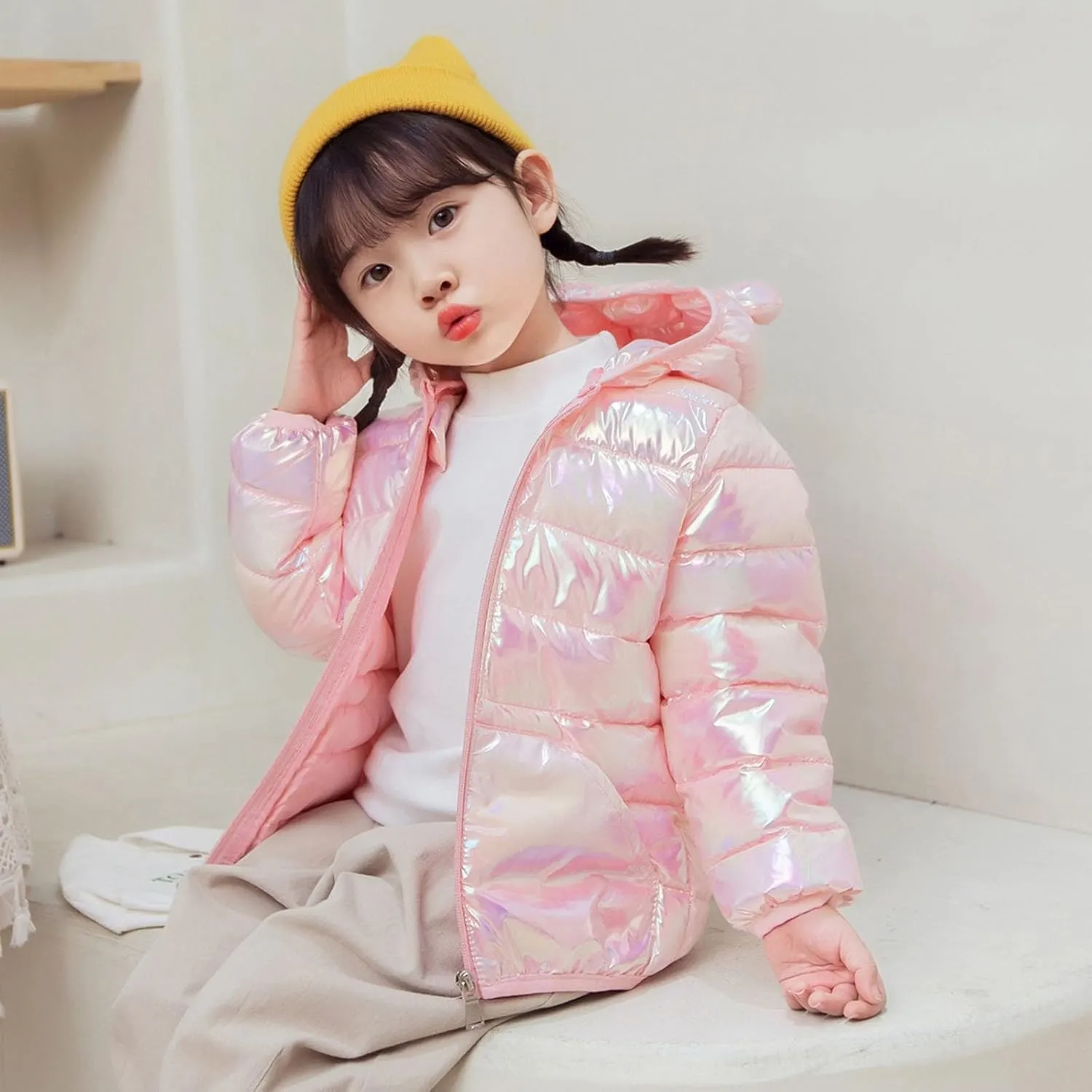 Baby Kids Winter Coat Puffer Down Jacket Windproof Light Winter Jacket Coat Hooded Outwear Windproof
