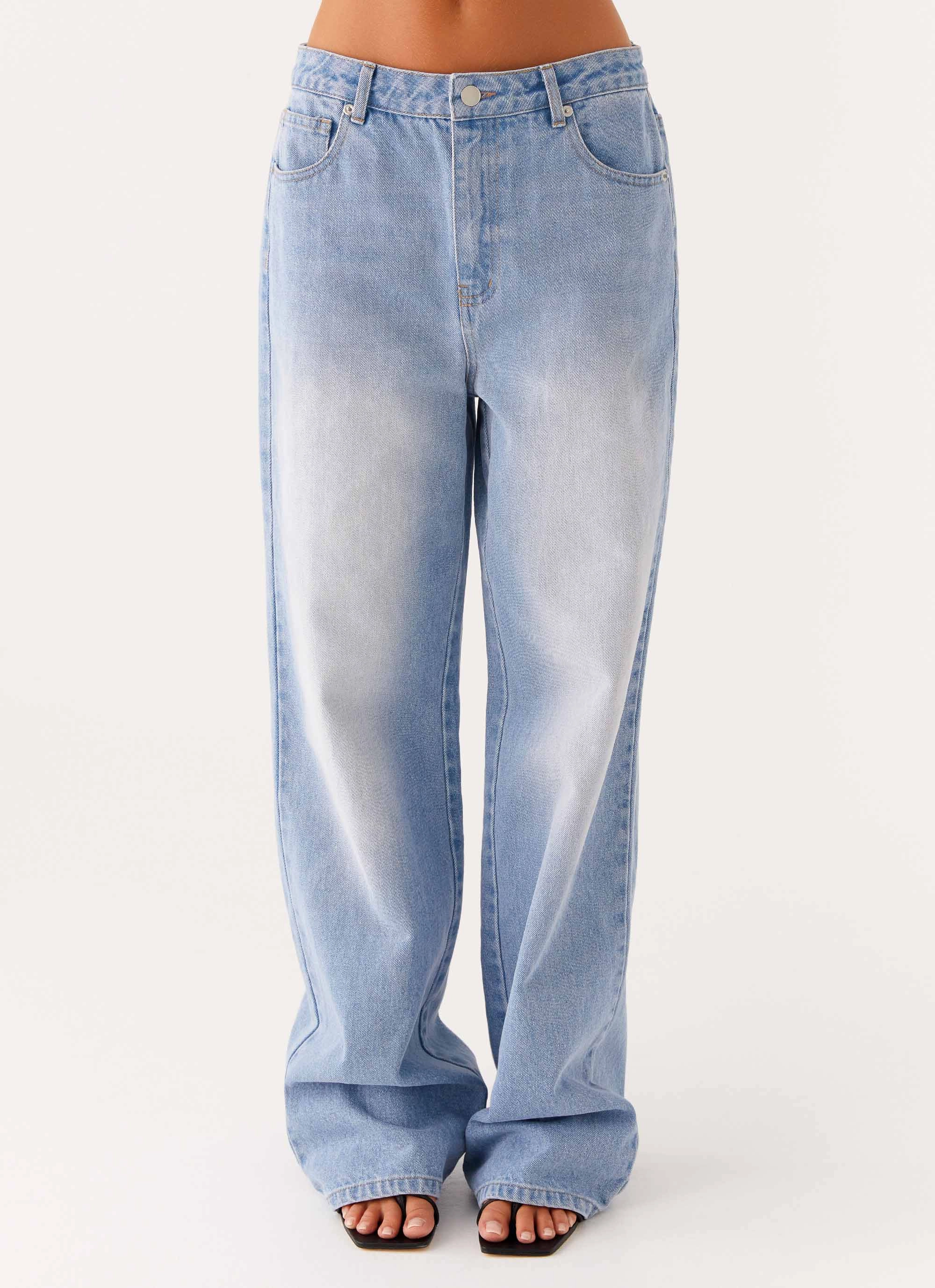 Responsible Denim Production Day Ready Back Again Straight Leg Denim Jeans - Light Wash Blue
