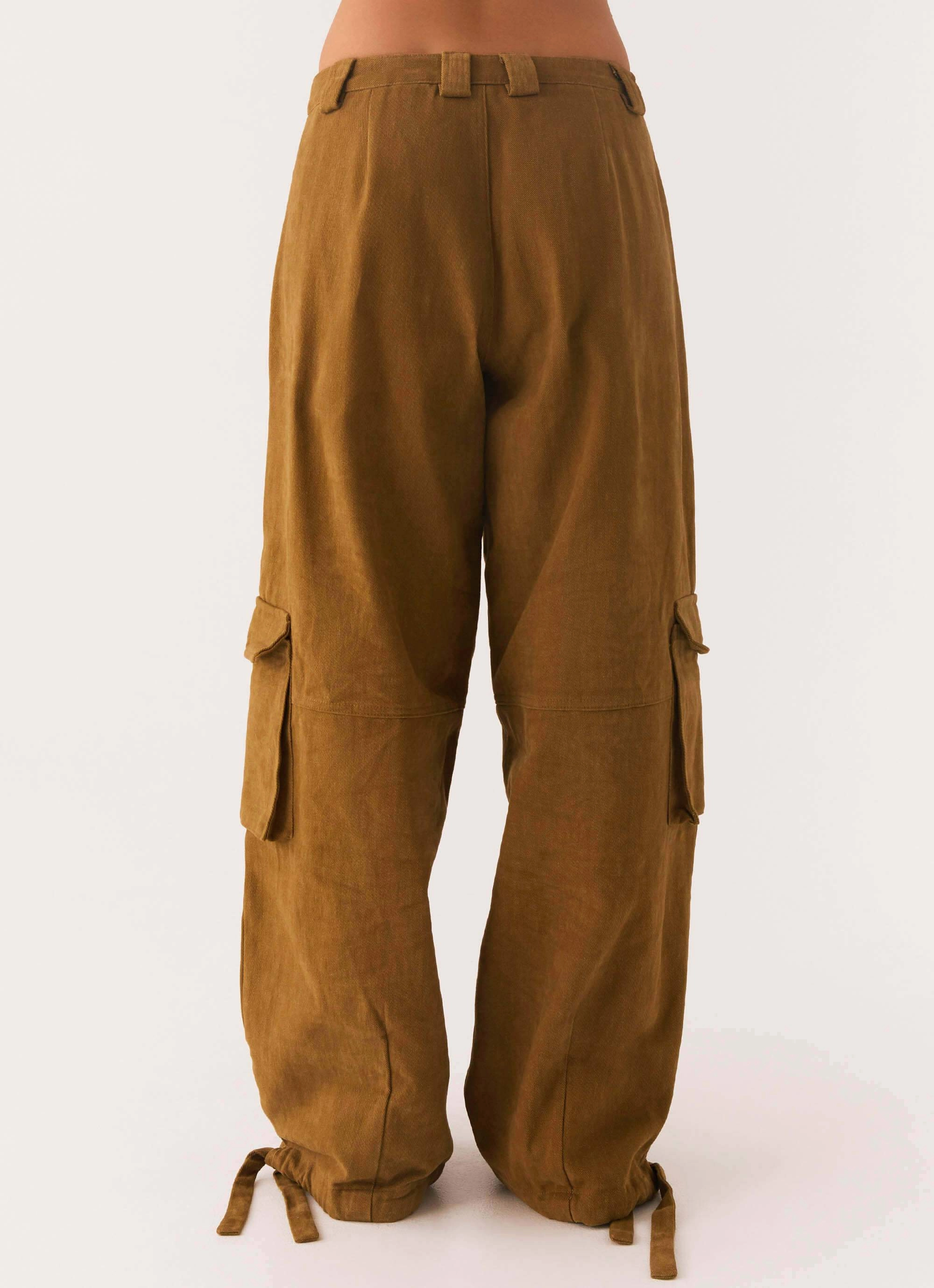 Back In Time Cargo Pant - Brown RegularFit Soft Fabric