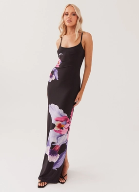 Bad News Mesh Maxi Dress - Black Tulip Daywear Comfort Pop Texture