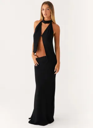 Canyon Chiffon Maxi Skirt - Black Fresh Detail