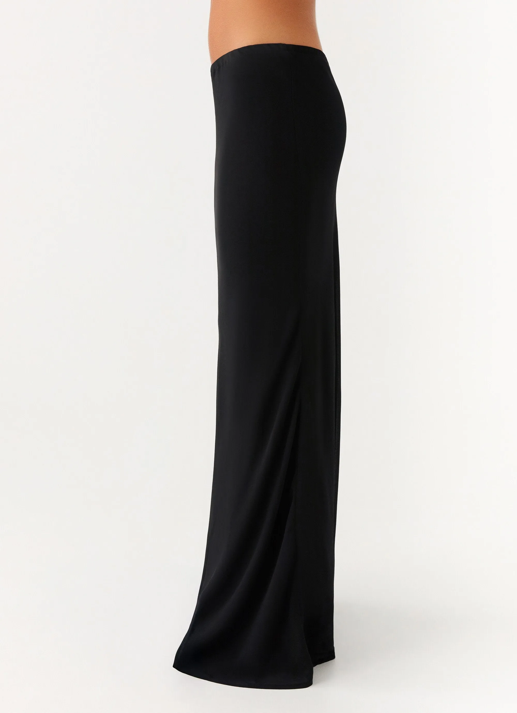Canyon Chiffon Maxi Skirt - Black Fast fashion