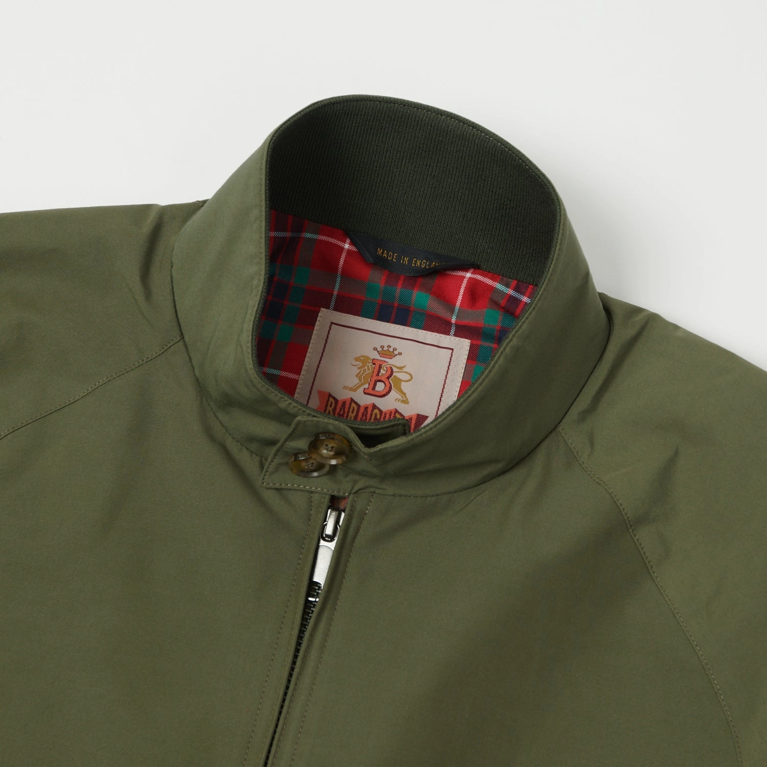 Abrasion Resistant Edging Baracuta G9 'Baracuta Cloth' Harrington Jacket - Army