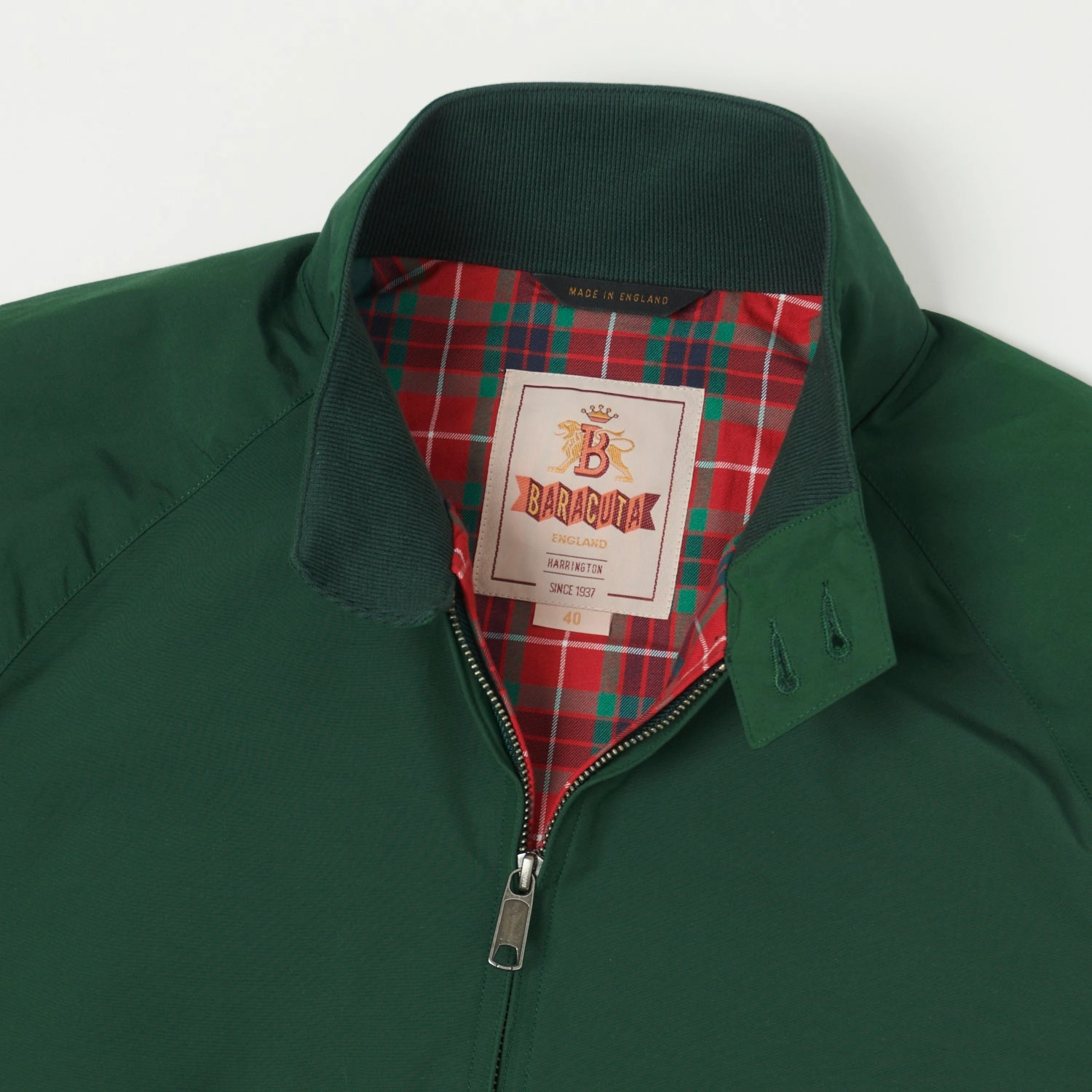 Anti Static Weave Quick Release Fasteners Baracuta G9 'Baracuta Cloth' Harrington Jacket - Racing Green