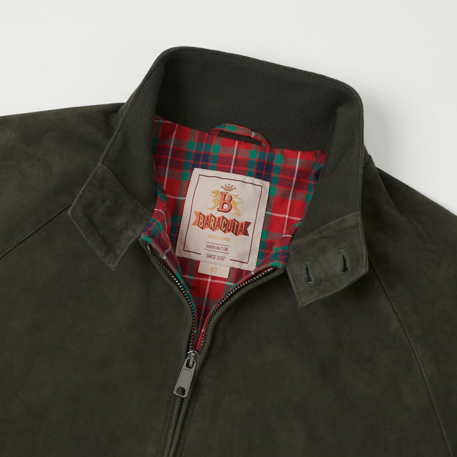 Heat Retention All Purpose Outerwear Baracuta G9 Suede Harrington Jacket - Green