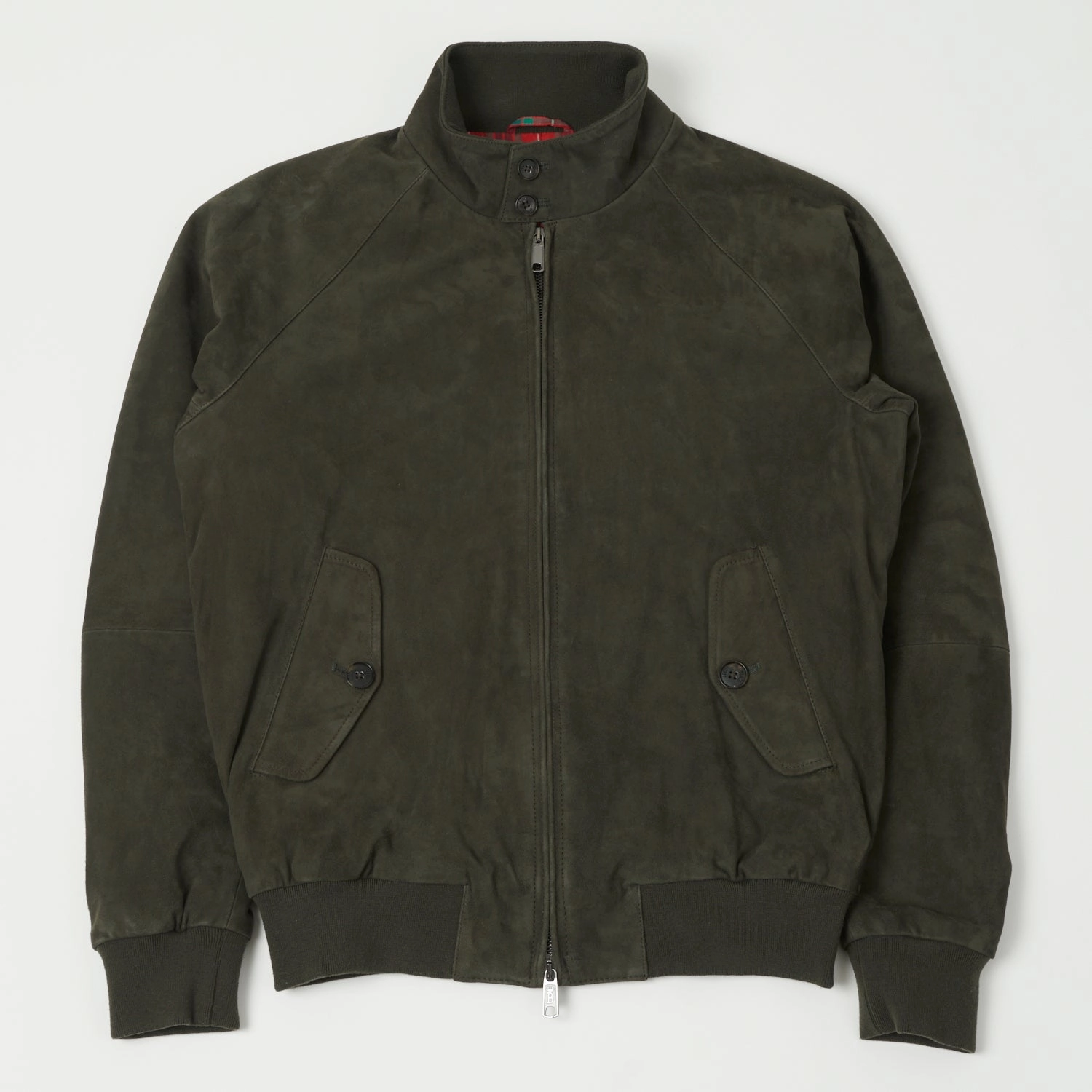 City Wear RipResistant Reinforcement Baracuta G9 Suede Harrington Jacket - Green