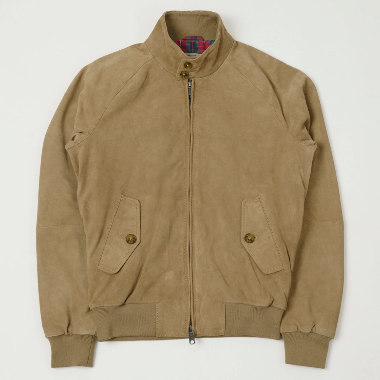 Double Buttons FoldableStructure Baracuta G9 Suede Harrington Jacket - Storm Gray