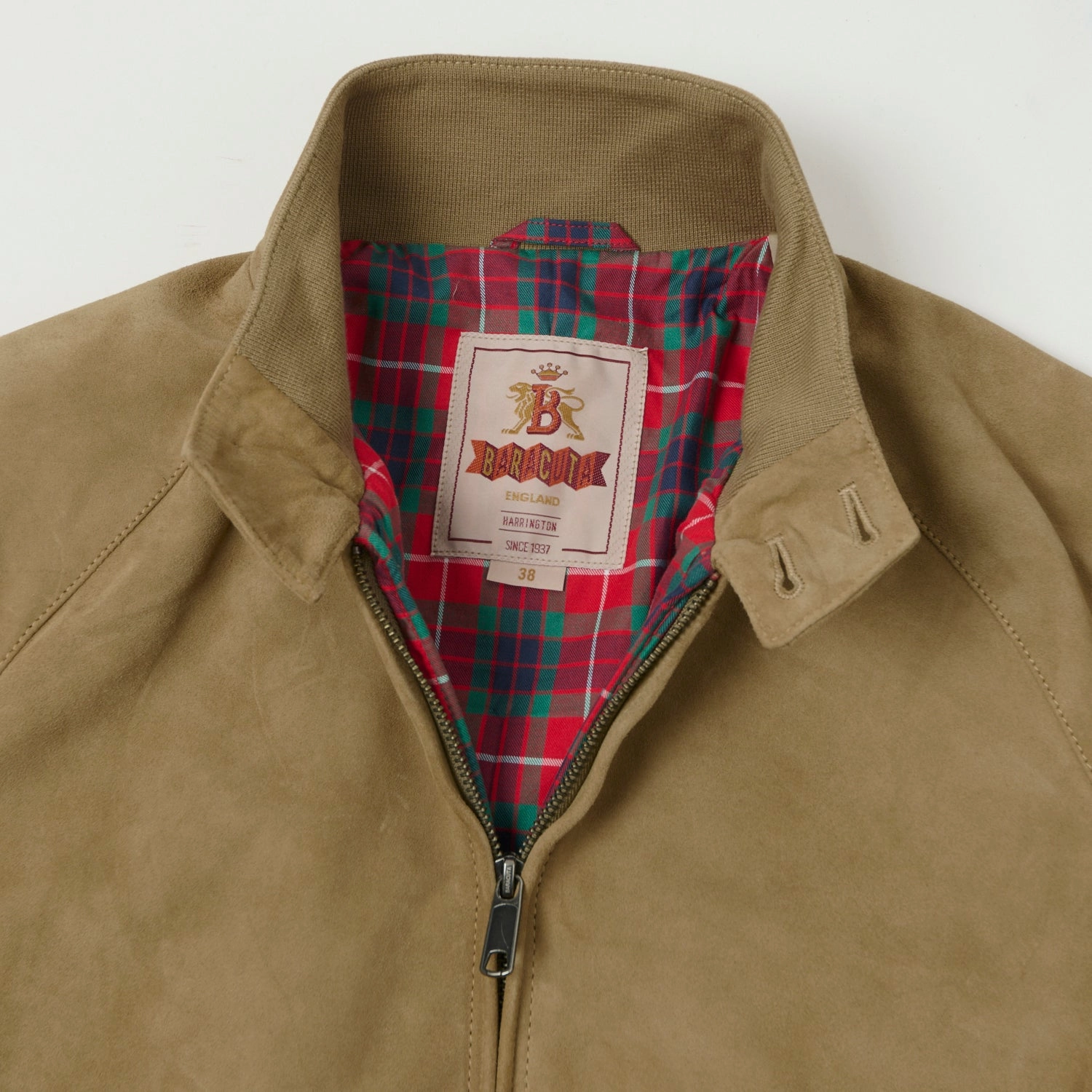 Balanced Insulation Baracuta G9 Suede Harrington Jacket - Storm Gray