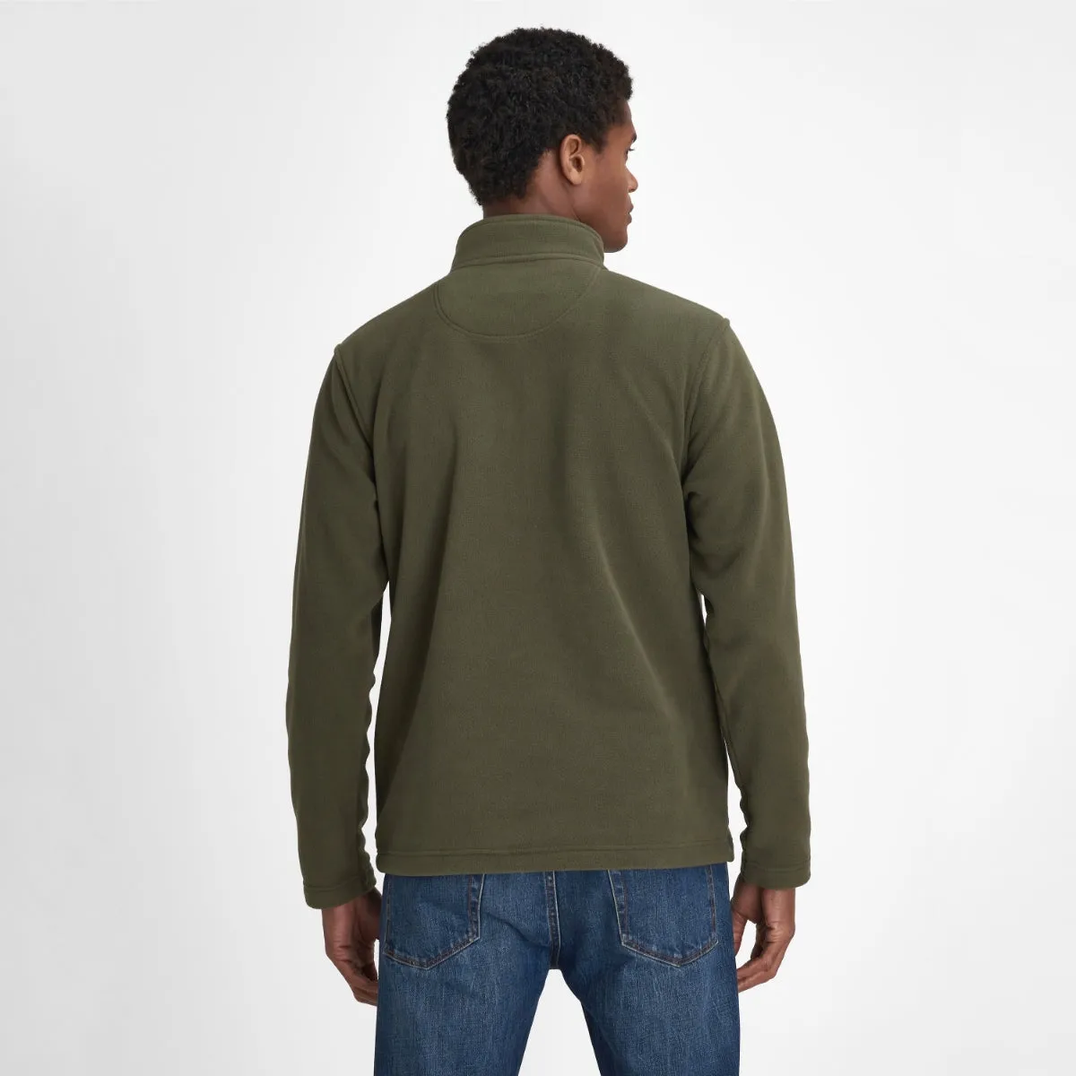 Barbour Essentials Half Zip Fleece Men's Top | Mid Olive