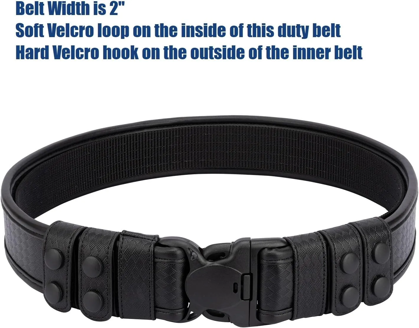 Basketweave Duty Belts Police Law Enforcement Sheriff Security 2" Outer Belt Loop Liner Tri-Release Buckle 4 Keepers