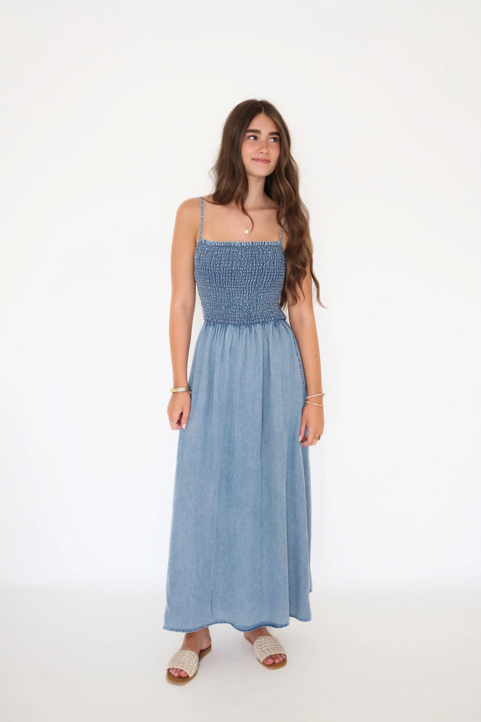 Basic Wardrobe Bayside Chambray Midi Dress