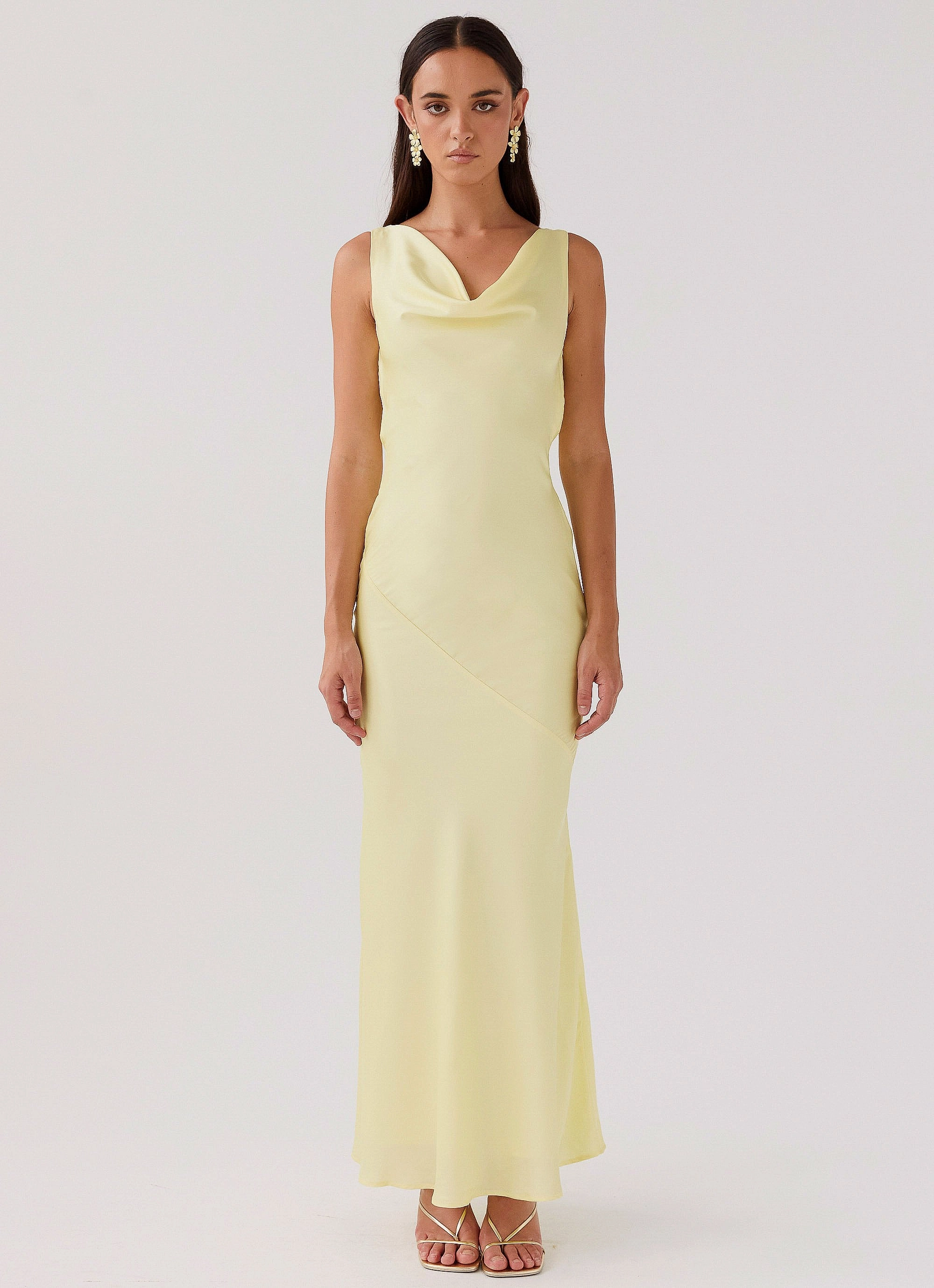 Travel piece Gentle Flow Be Mine Satin Maxi Dress - Canary