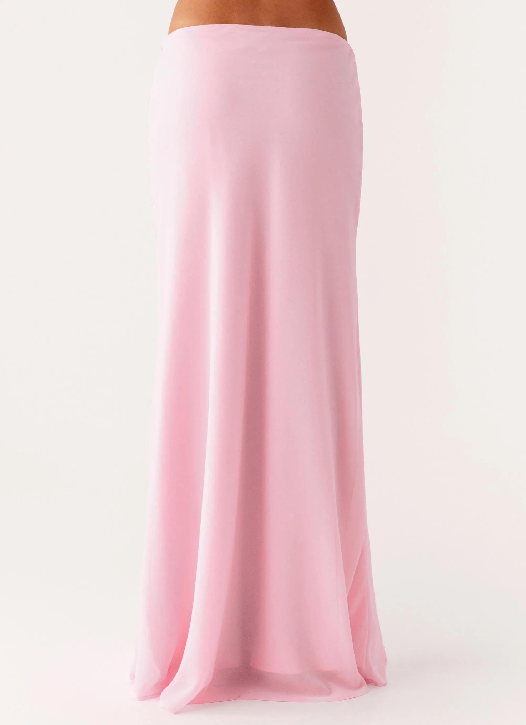 Star Girl Chiffon Maxi Skirt - Baby Pink Affordable Fashion