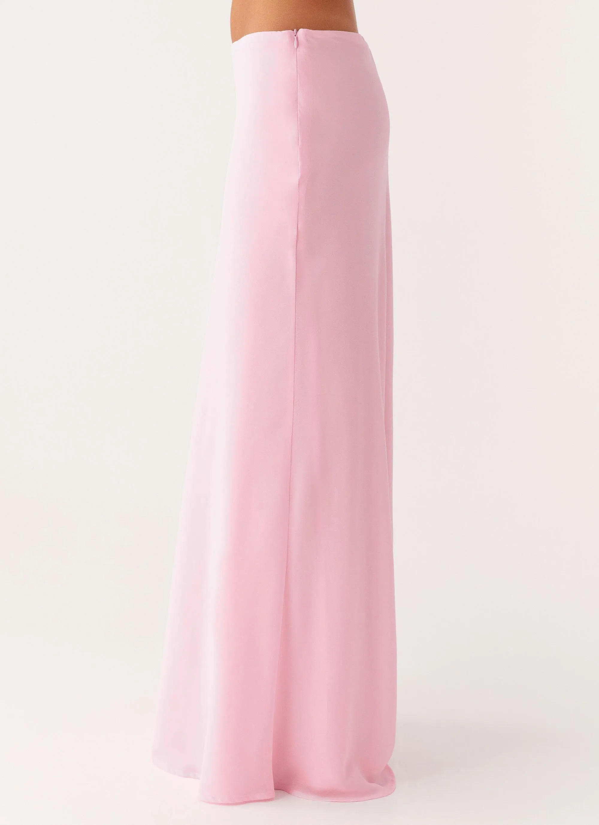 Modern Design Star Girl Chiffon Maxi Skirt - Baby Pink