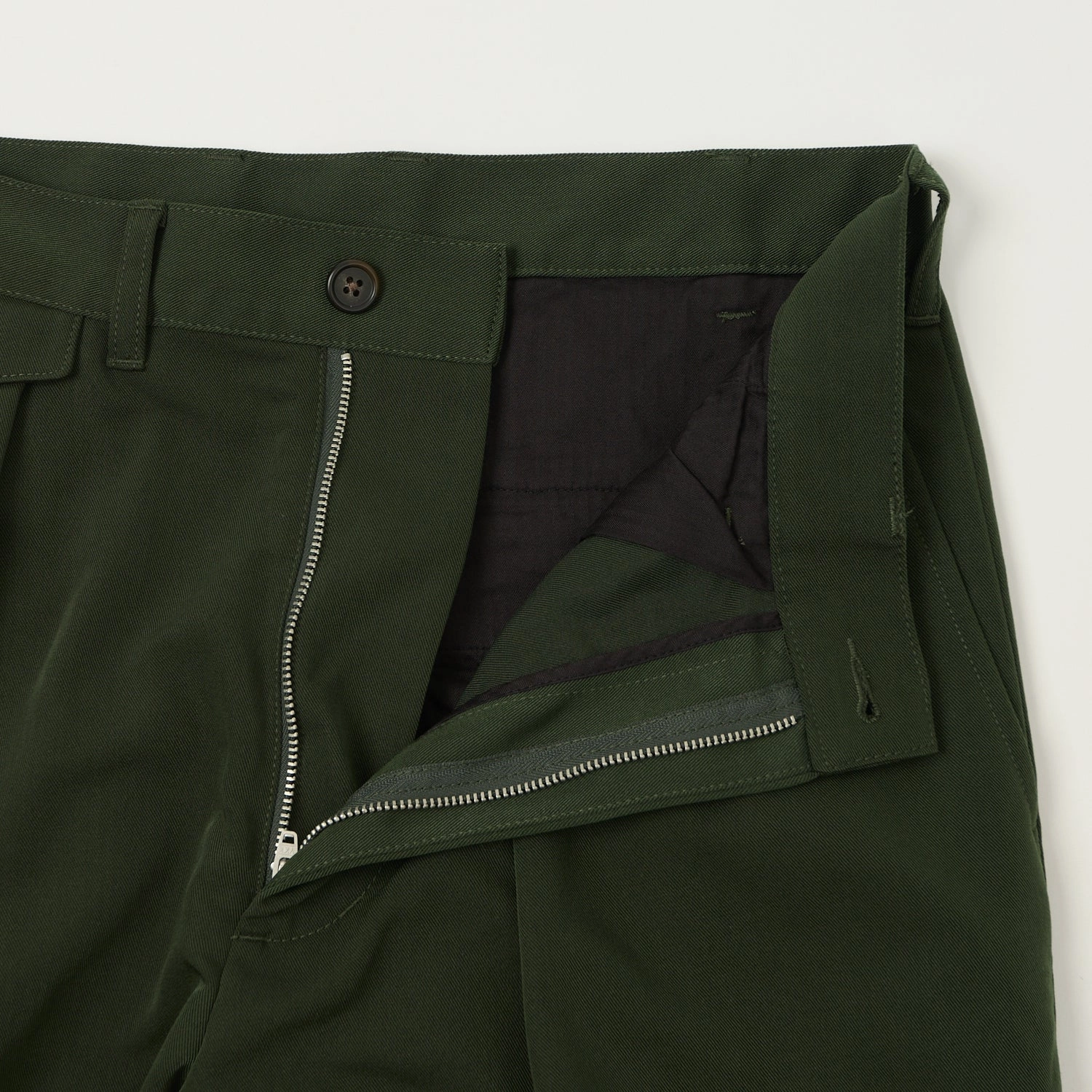 Beams Plus Double Pleat Trousers - Green Relaxed Design