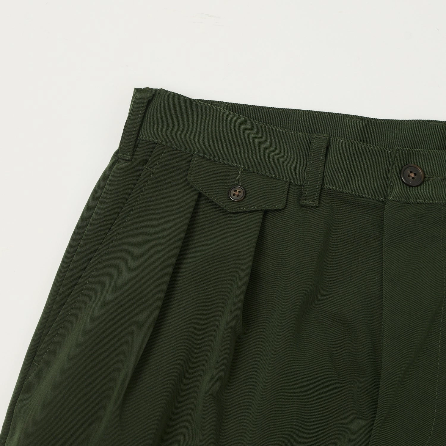 Detachable belt Sweat Wicking Lining Beams Plus Double Pleat Trousers - Green