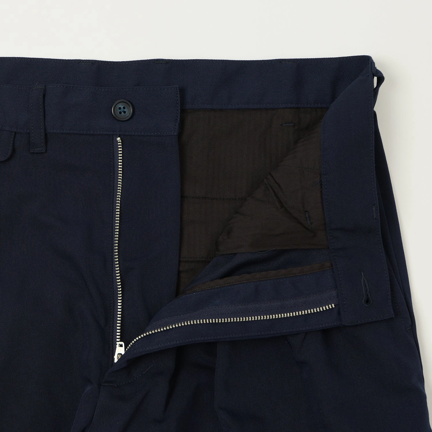 Beams Plus Double Pleat Trousers - Navy Sweat Wicking Lining Urban Look