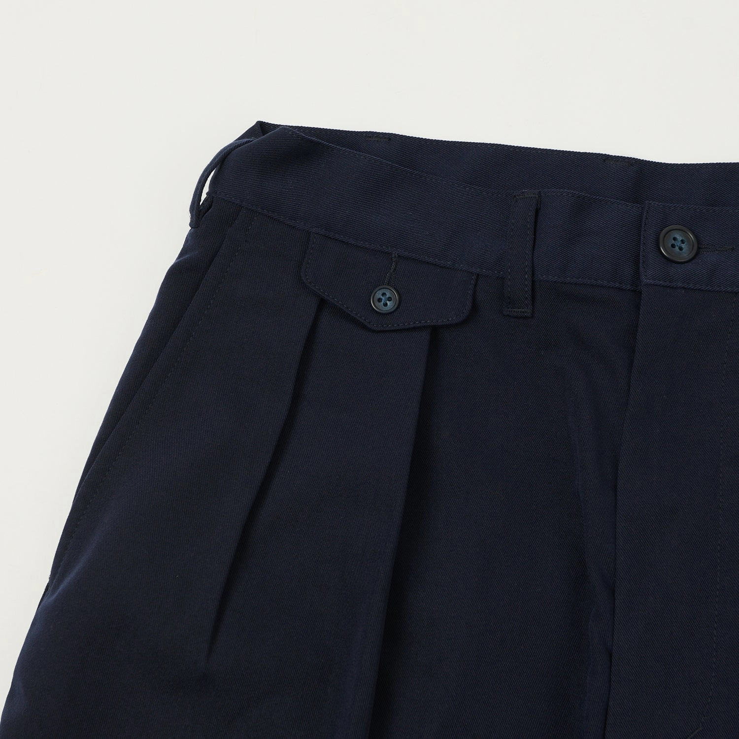 Beams Plus Double Pleat Trousers - Navy Casual Layer Fit