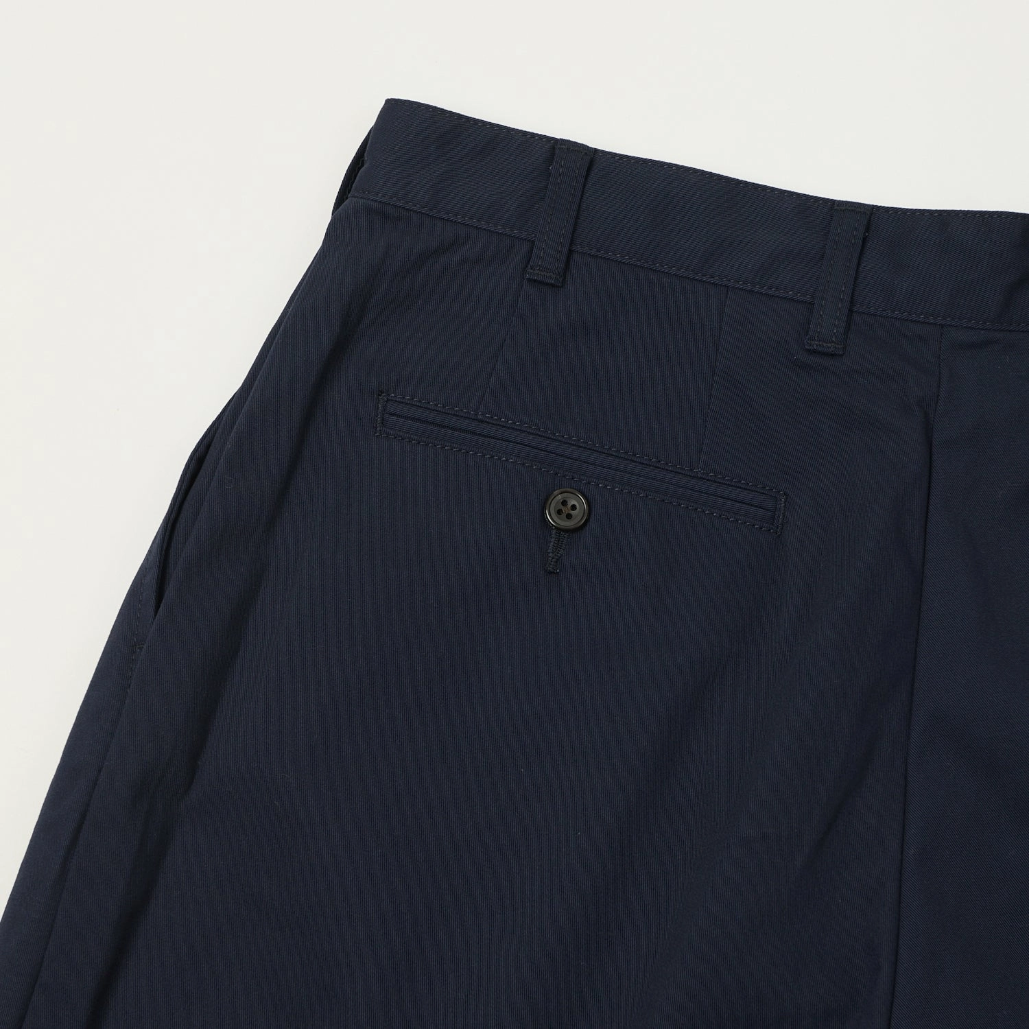 Low Profile Design Beams Plus Double Pleat Twill Trousers - Navy