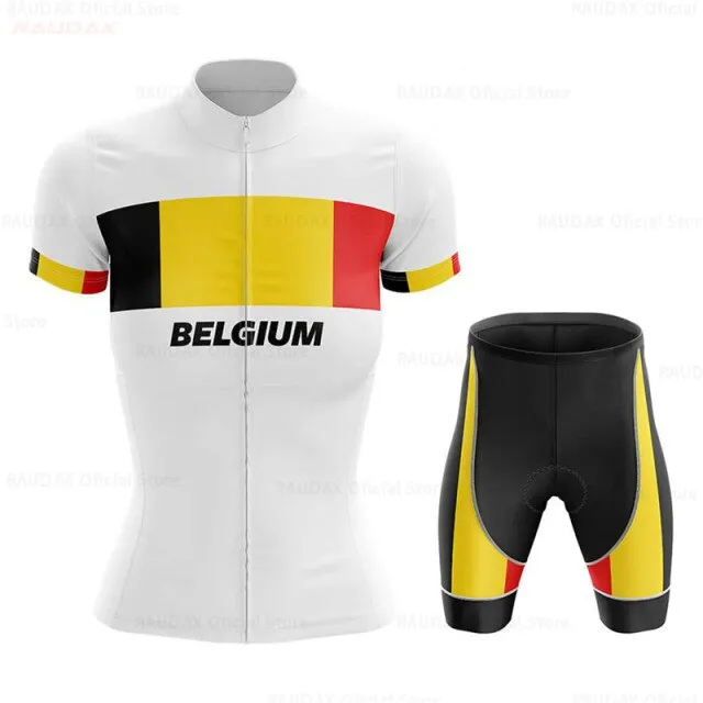 Belgium cycling jersey set 2020 women bike jersey set Mountian Road Bicycle Clothing Suit ProTeam Shirts Ropa Ciclismo