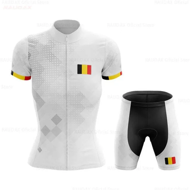 Belgium cycling jersey set 2020 women bike jersey set Mountian Road Bicycle Clothing Suit ProTeam Shirts Ropa Ciclismo