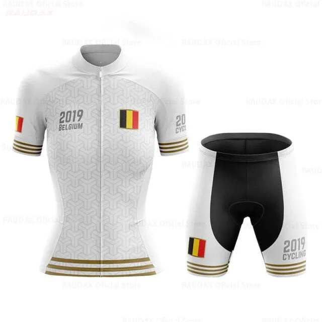 Belgium cycling jersey set 2020 women bike jersey set Mountian Road Bicycle Clothing Suit ProTeam Shirts Ropa Ciclismo