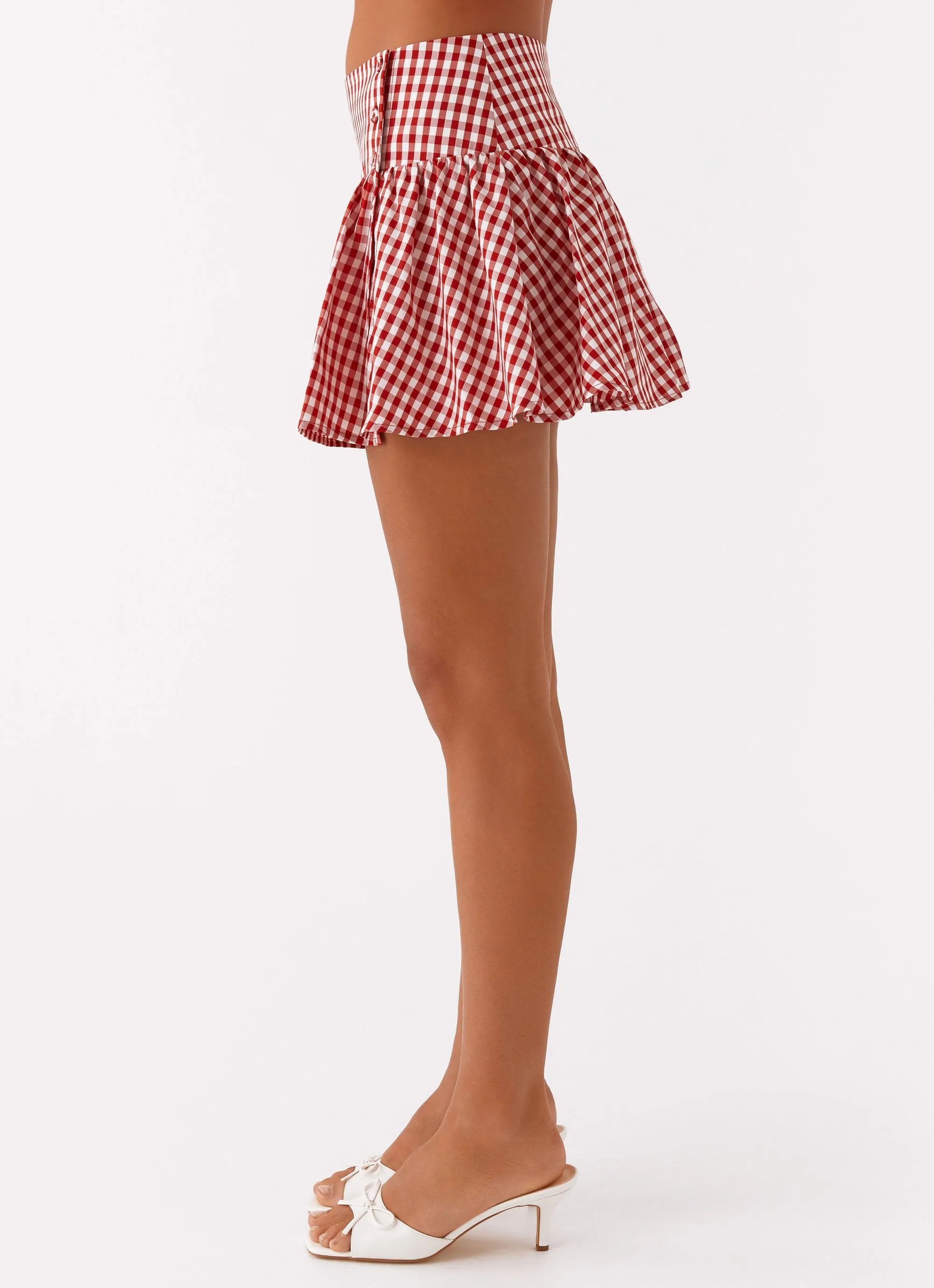Bellamy Mini Skirt - Red Gingham High End Quality