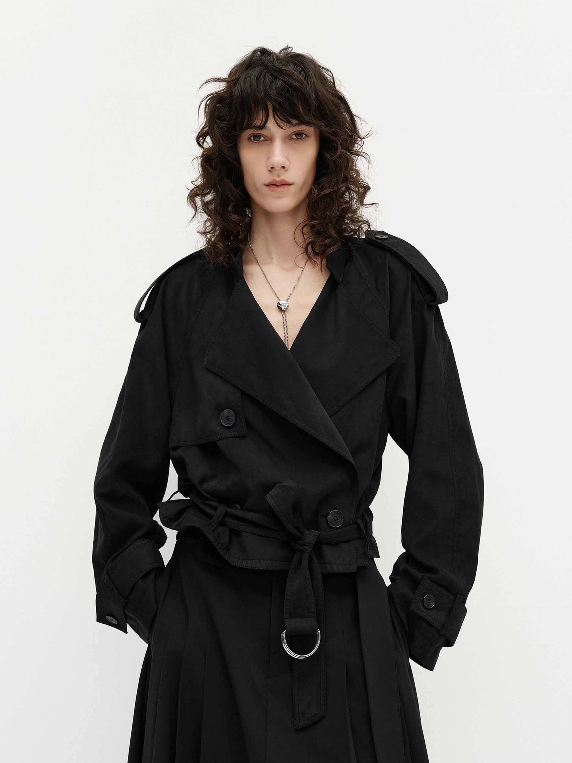 Subtle Layers mesh ventilation Belted Hem Loose Jacket