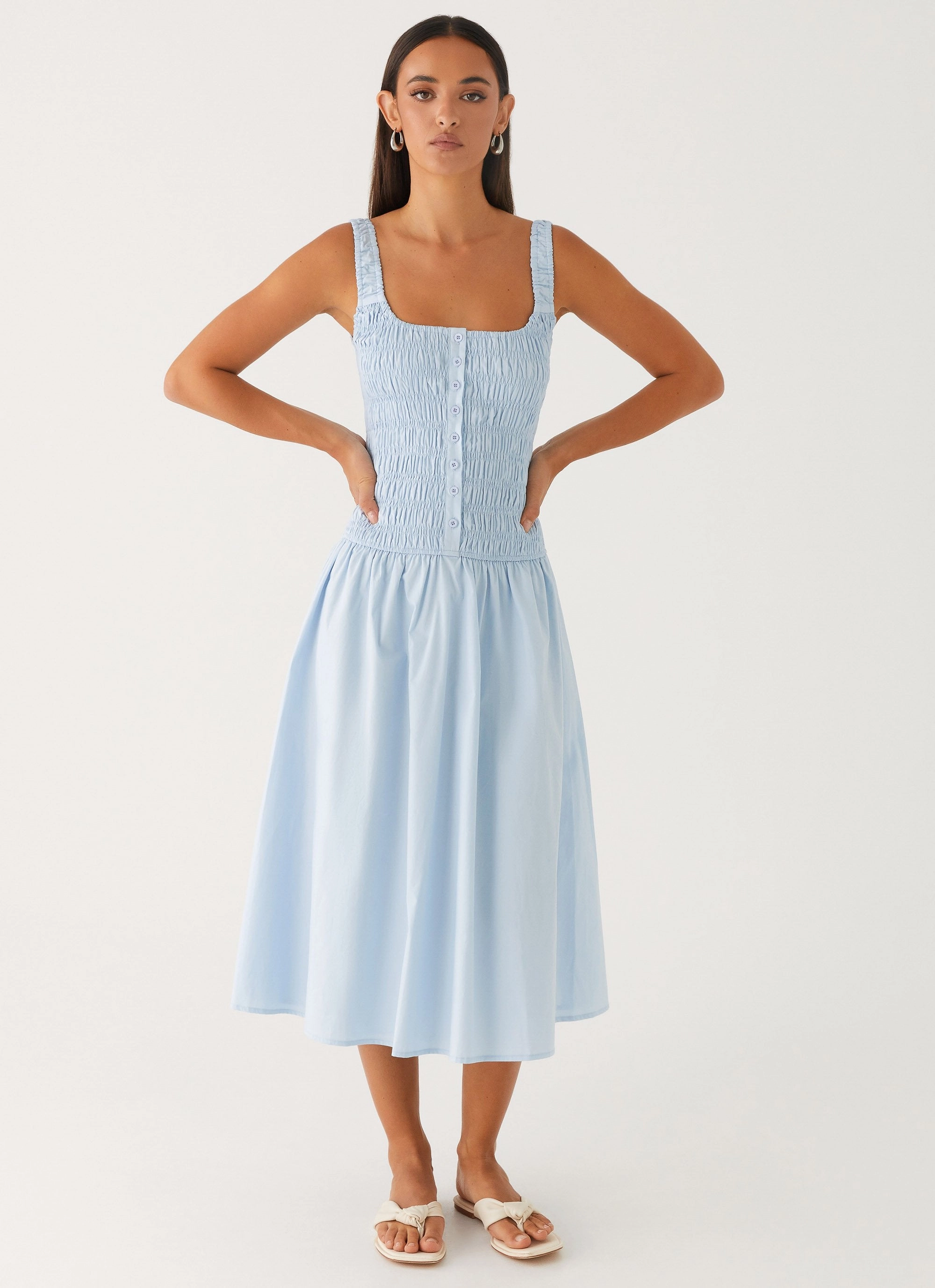Wildflower Midi Dress - Blue Light Weave Body Confidence