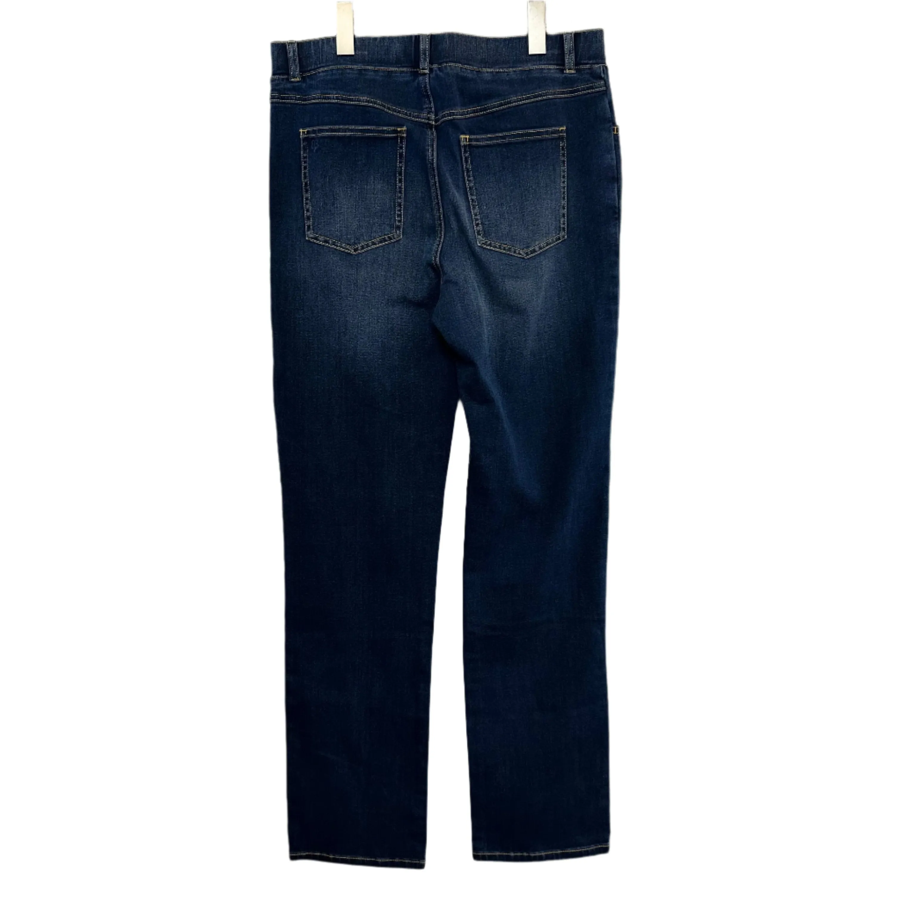 Betabrand Straight-Leg 4-Pocket Yoga Denim Jeans Stretch Jegging High Rise Large