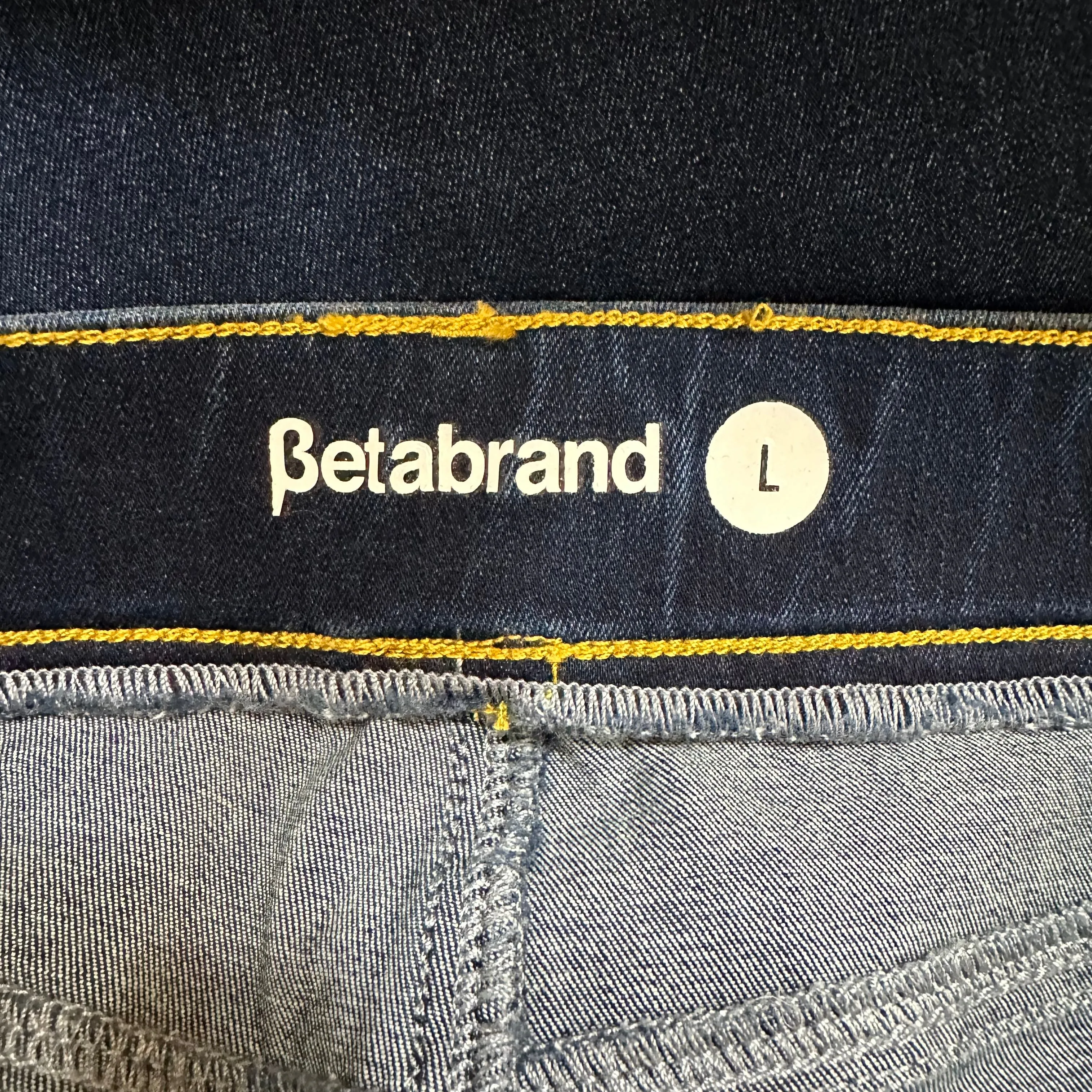 Betabrand Straight-Leg 4-Pocket Yoga Denim Jeans Stretch Jegging High Rise Large