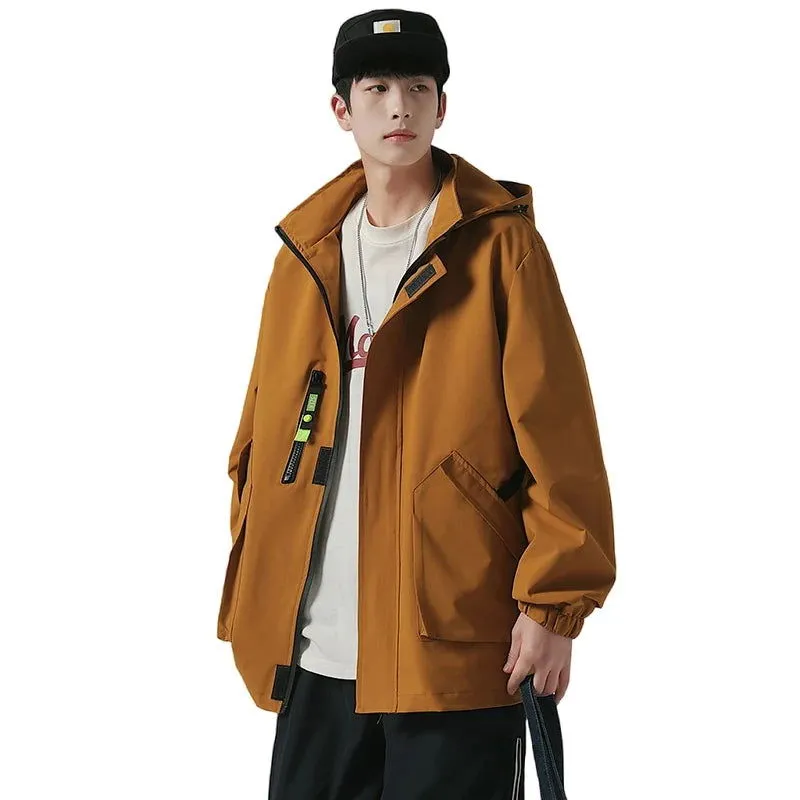Black Mountaineering Clothing Tooling Jacket Men's Thin Spring Autumn Men's Women's Loose Sports Windbreaker Coat For Men