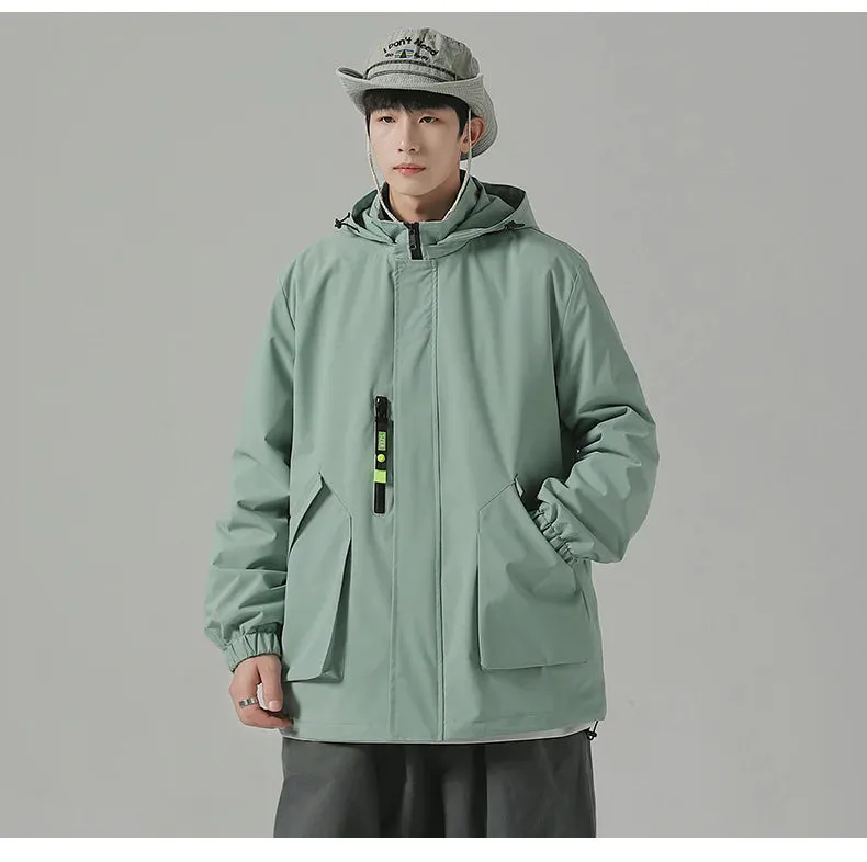 Black Mountaineering Clothing Tooling Jacket Men's Thin Spring Autumn Men's Women's Loose Sports Windbreaker Coat For Men