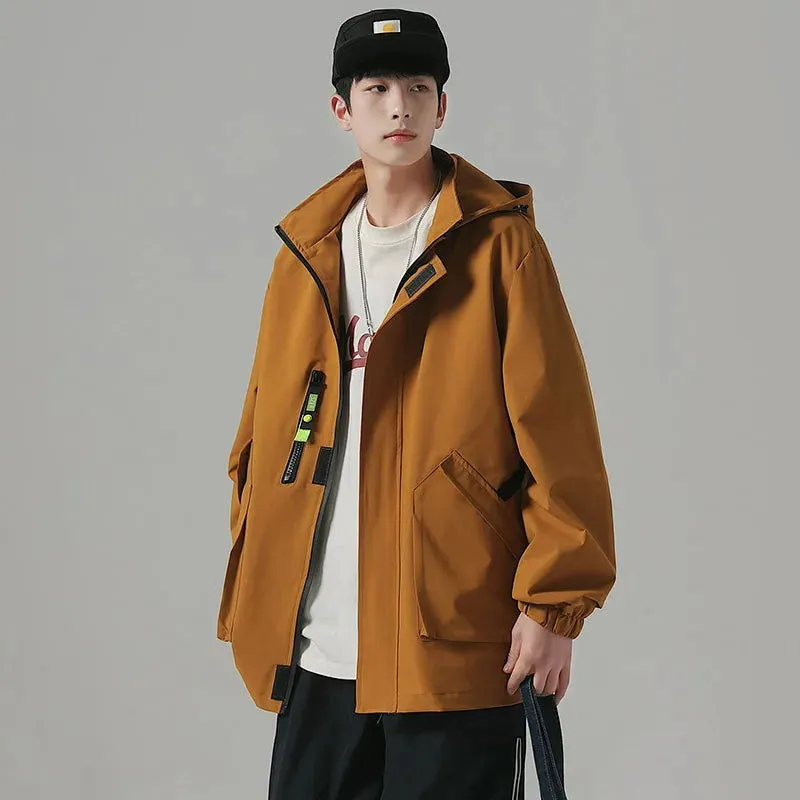 Black Mountaineering Clothing Tooling Jacket Men's Thin Spring Autumn Men's Women's Loose Sports Windbreaker Coat For Men