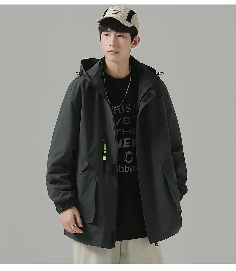 Black Mountaineering Clothing Tooling Jacket Men's Thin Spring Autumn Men's Women's Loose Sports Windbreaker Coat For Men