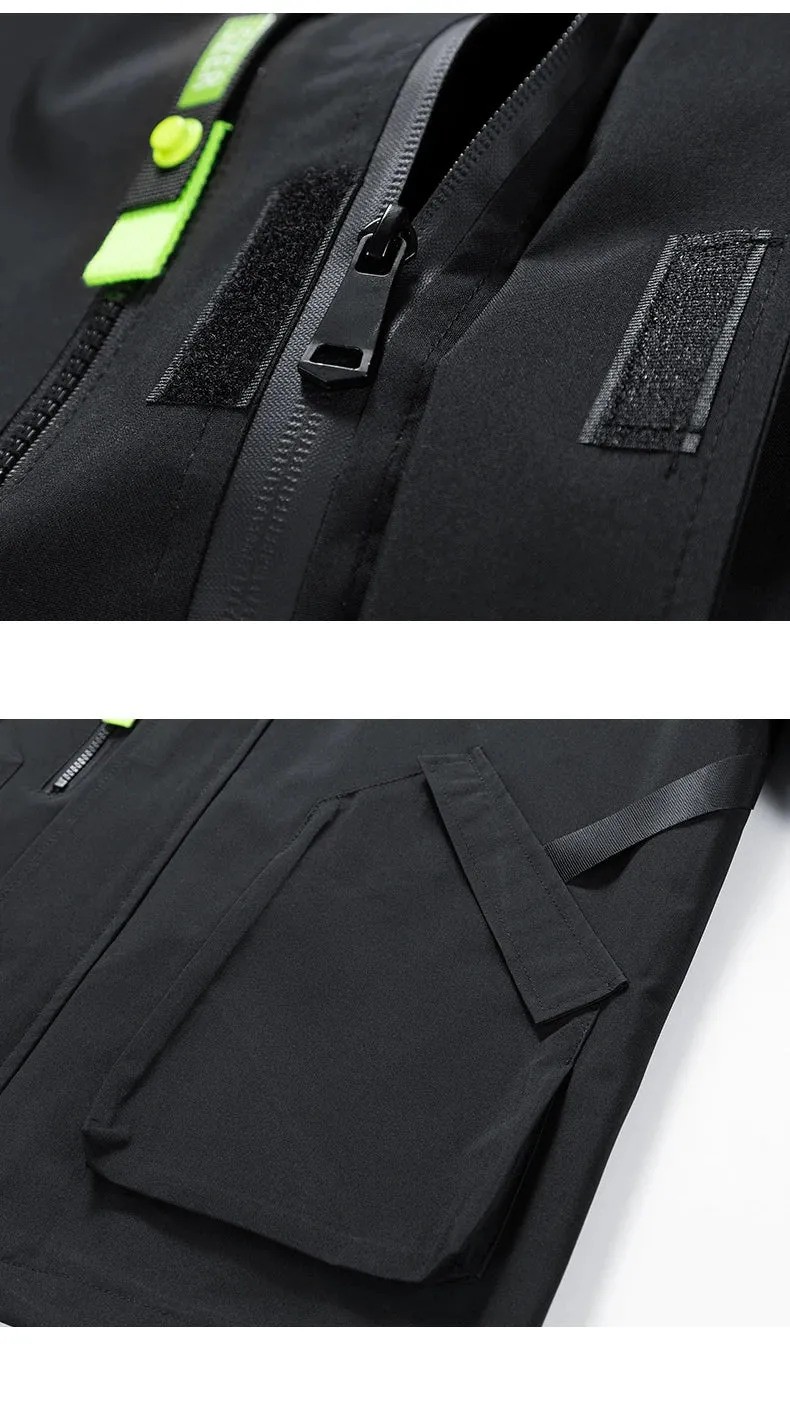 Black Mountaineering Clothing Tooling Jacket Men's Thin Spring Autumn Men's Women's Loose Sports Windbreaker Coat For Men